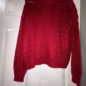 Jessica Simpson Off-the-Shoulder Red Sweater